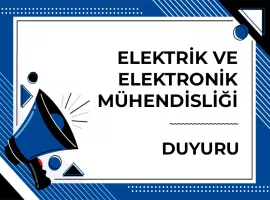Elektrik ve Elektronik Bölümü Bütünleme Sınav Takvimi