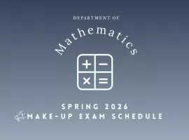Spring 2026 Make-up Exam Schedule for Mathematics Courses